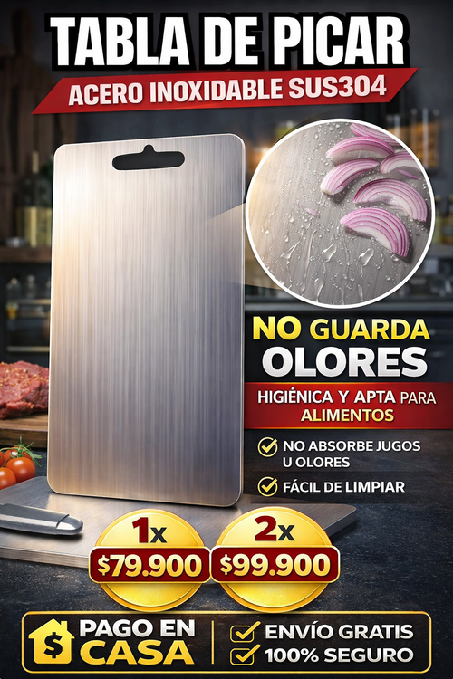Tabla para picar en acero inoxidable