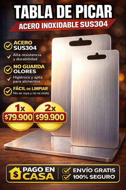 Tabla para picar en acero inoxidable