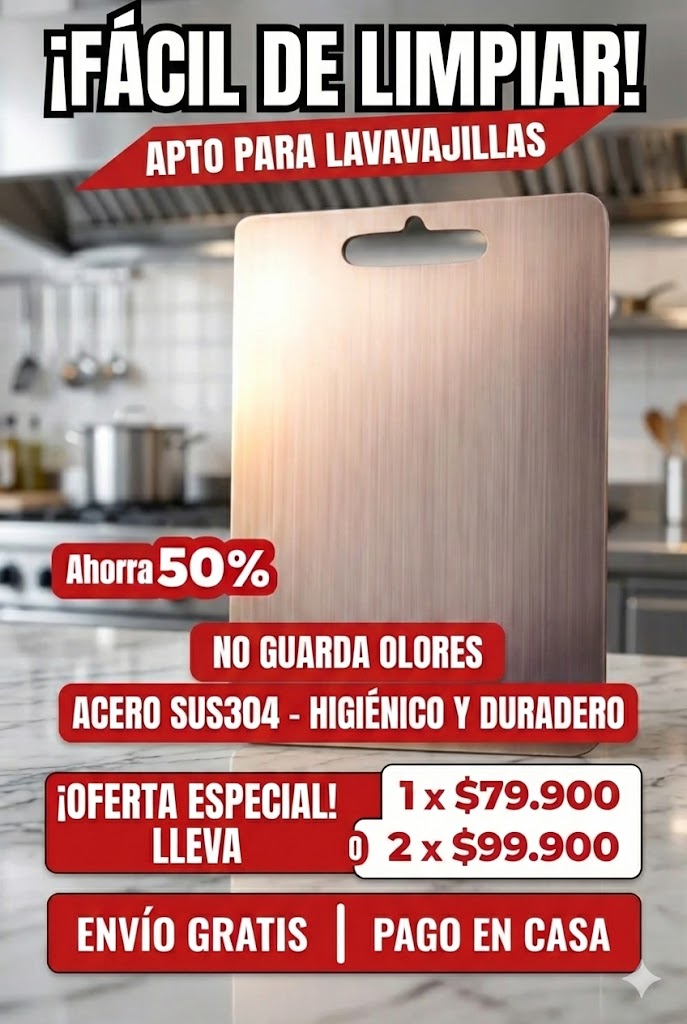Tabla para picar en acero inoxidable